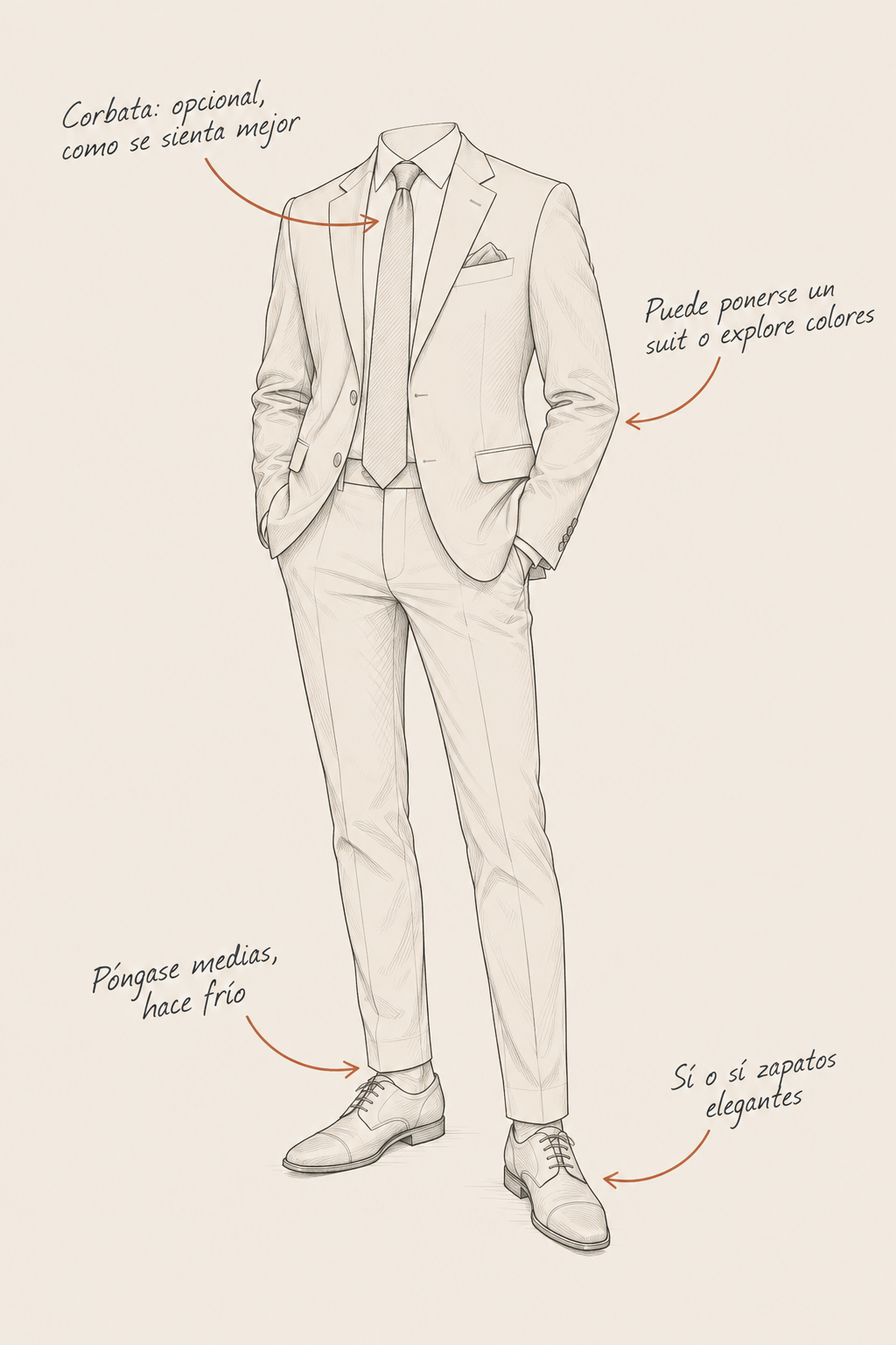 Sketch de cómo vestirse — hombres